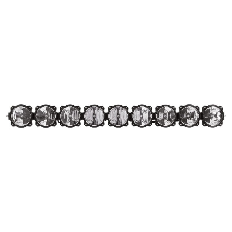 KC HiLiTES Pro6 57-inch 9-light LED light bar with modular black Infinity Rings and Gravity G6 optics.