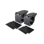 Pair of black glass-injected nylon tube clamp light mounting brackets for 2.25 to 2.5 inch bars