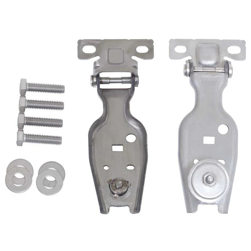 Pair of Kentrol bare grey liftgate hinges for 2007-2018 Jeep Wrangler JK rear liftgate glass.