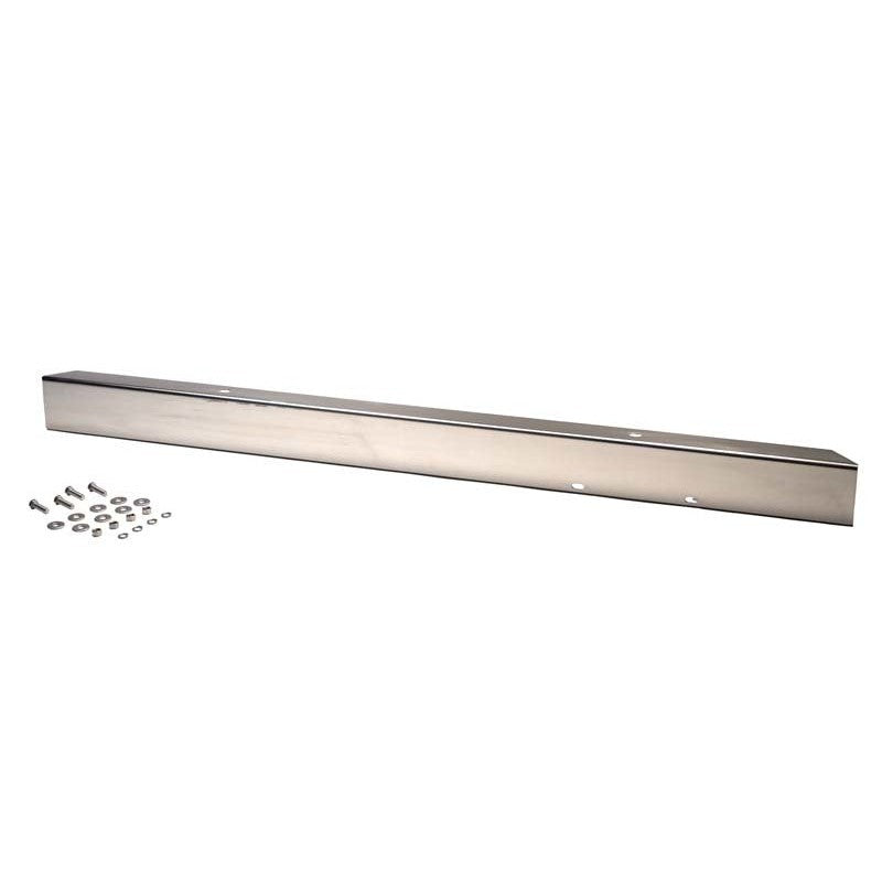 Polished silver 54-inch Kentrol front bumper without license plate holes for 1945-1986 Jeep CJ.