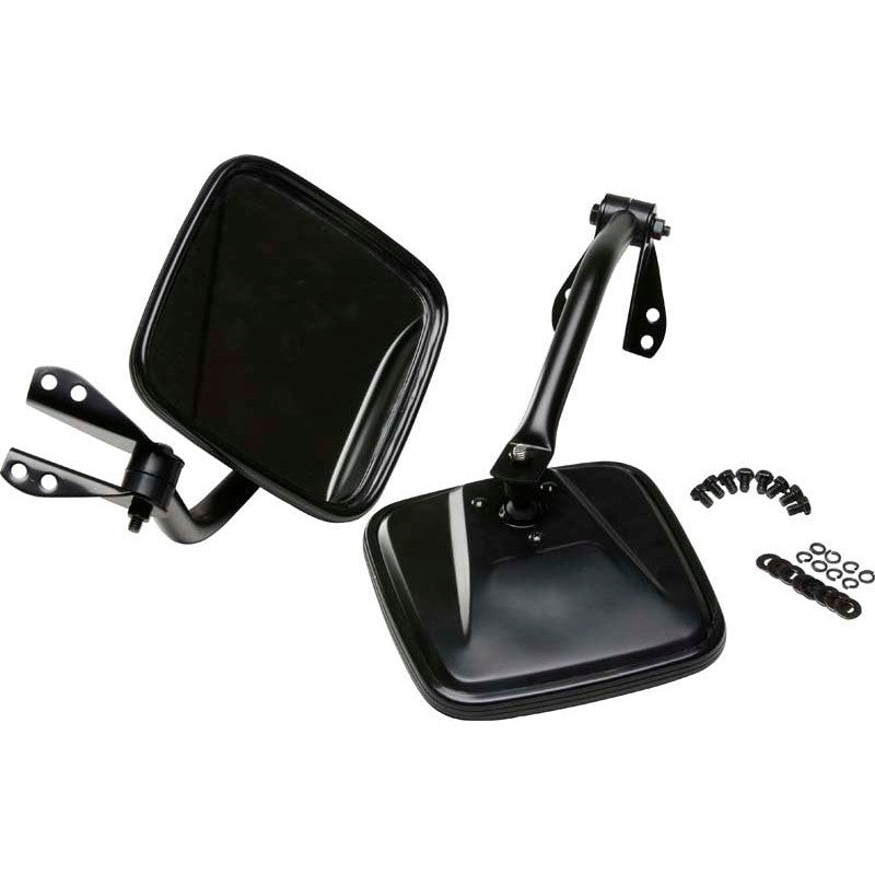 Pair of Kentrol black powdercoated side mirrors for 1955-1986 Jeep CJ models