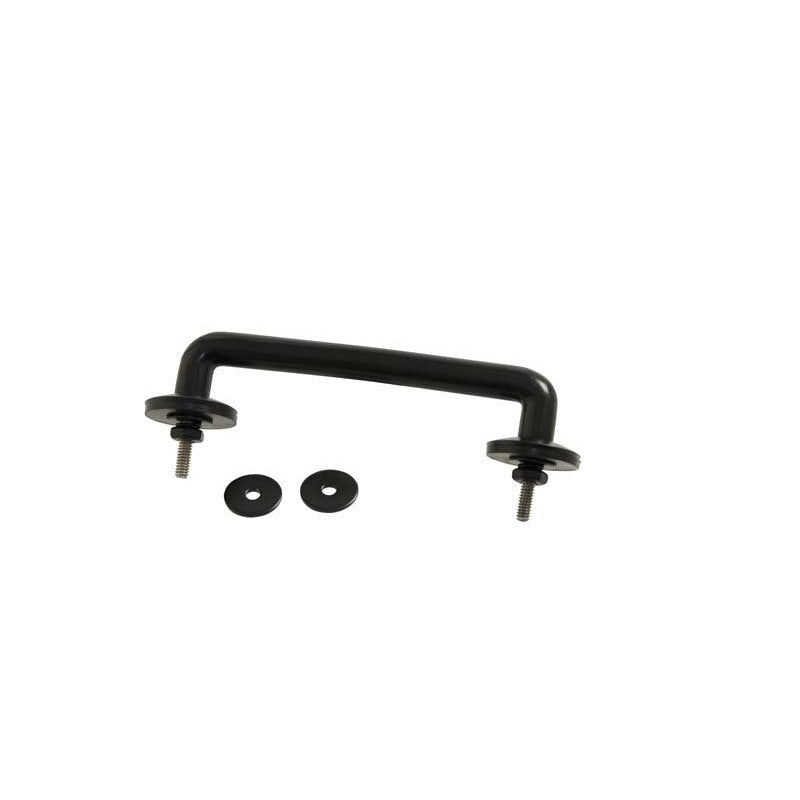 Black powdercoated steel footman loop for 1997-2018 Jeep Wrangler TJ and JK models.