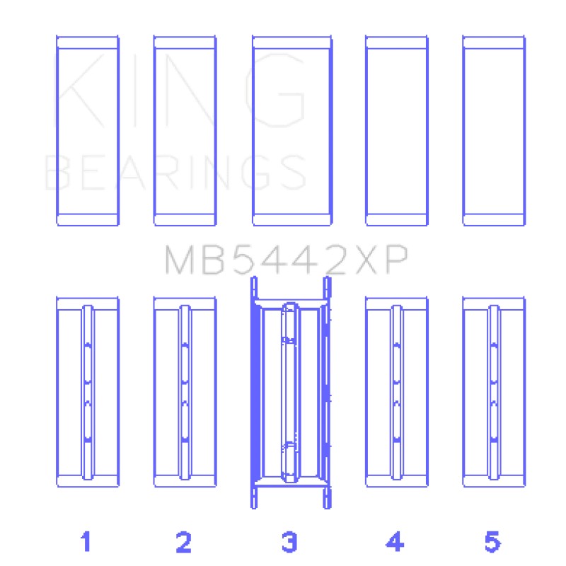 King Engine Bearings MB5442XP.026 crankshaft main bearing set of 5 for Ford and Mazda 2.3L engines.