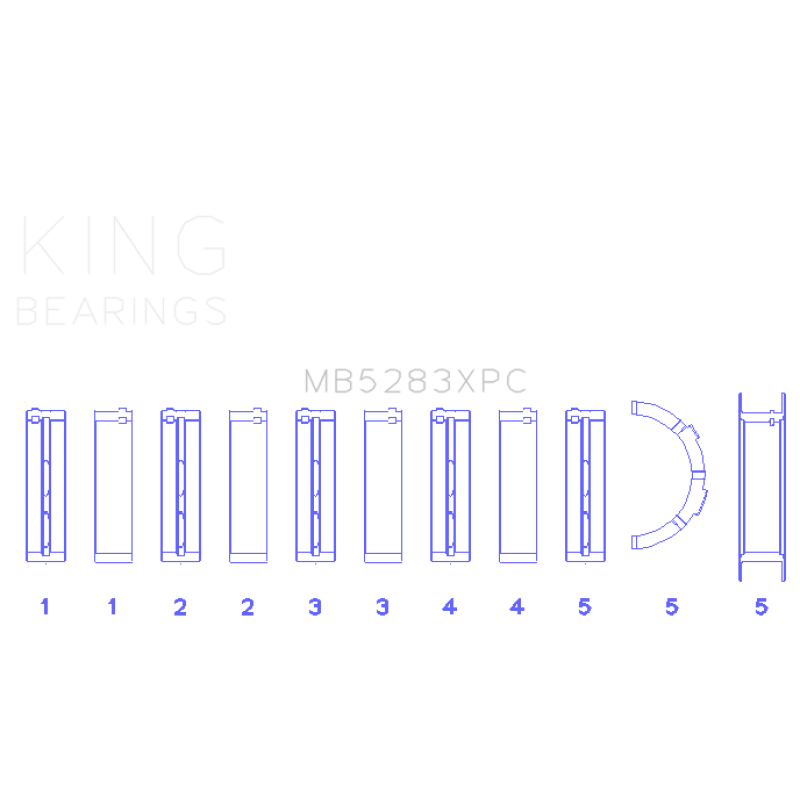 King Engine Bearings MB5283XPC performance coated main bearing set for Ford 4.6L V8 engines.
