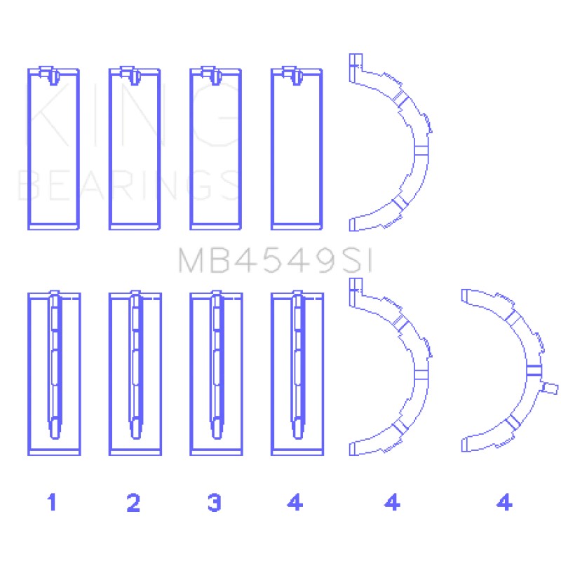 King Engine Bearings SI-series main bearing set in standard size for Ford 3.5L and 3.7L V6 engines.