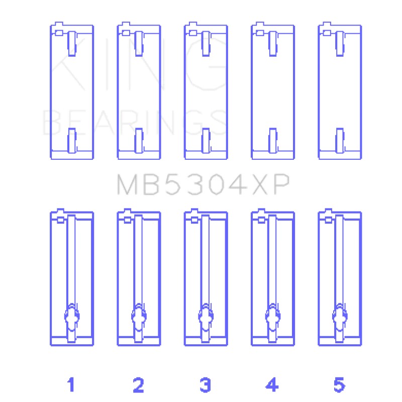 King Engine Bearings XP-Series tri-metal main bearing set, part MB5304XP.026, for Mazda B-series engines.