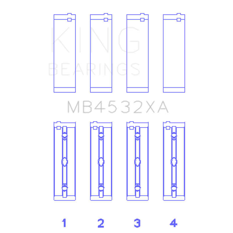King Engine Bearings main bearing set for Mercedes-Benz OM642 V6 diesel engines, part number MB4532XA.
