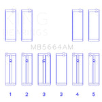 King Engine Bearings MB5664AM standard size main bearing set for Nissan QR25DE 2.5L engines.