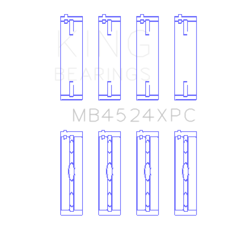 King Engine Bearings pMaxKote performance main bearing set with specialized dark grey coating, part number MB4524XPC.