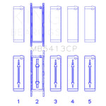 King Engine Bearings MB5413CP crankshaft main bearing set of 5 for 2.0T Ecotec engines.
