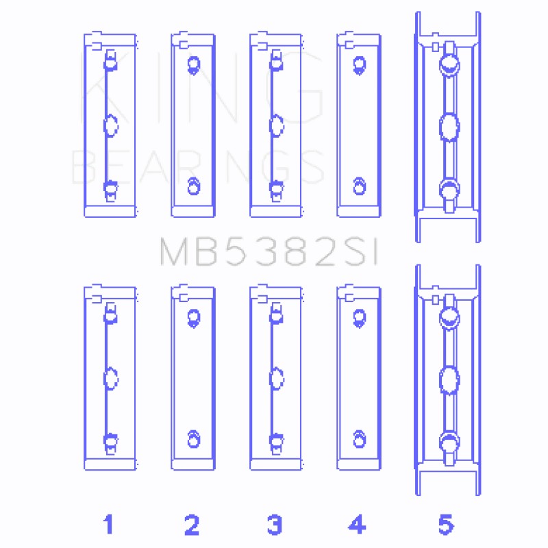 King Engine Bearings main bearing set for Subaru EJ20 EJ22 EJ25 engines with +0.25mm oversize thickness