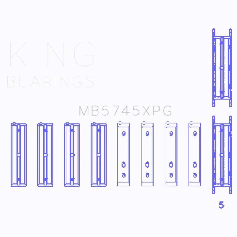 King Engine Bearings Performance Tri-Metal Main Bearing Set in +.025mm size for Subaru FA20 and FB20 engines.