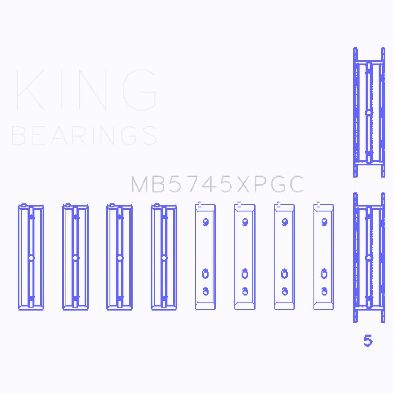 King Engine Bearings pMaxKote performance main bearing set for Subaru and Toyota engines showing the grey polymer coating.