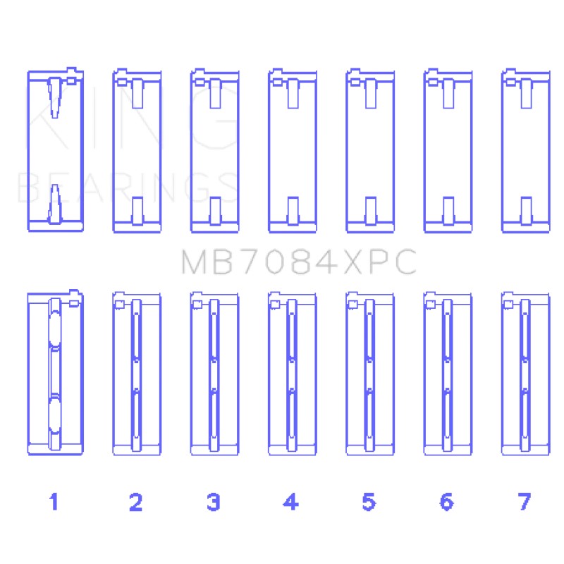 King Engine Bearings pMaxKote performance main bearing set MB7084XPC for Toyota 2JZGE and 2JZGTE 3.0L engines.