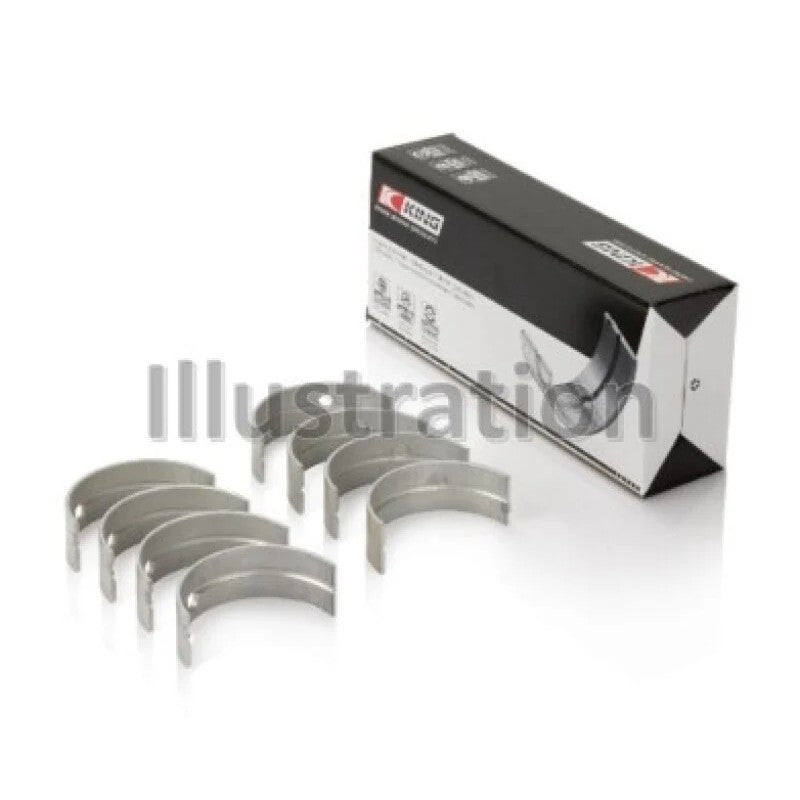 King Engine Bearings MB4012AM crankshaft main bearing set showing a complete set of semi-circular metal bearing shells.