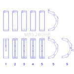 King Engine Bearings MB5280HP performance main bearing set for Ford 4.6L and 5.4L V8 engines in standard size.