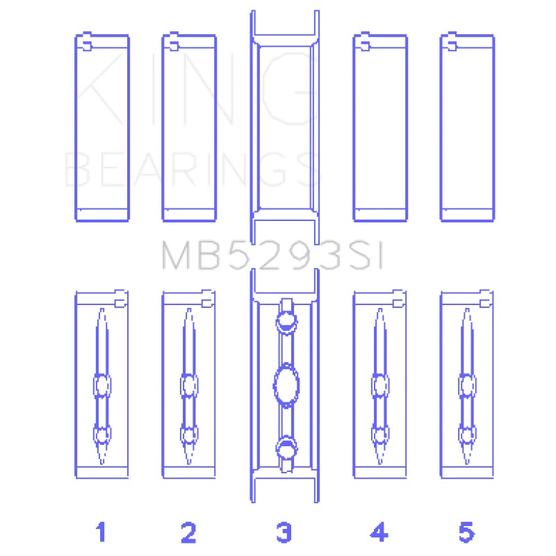 King MB5293SI standard size main bearing set for GM LS-series engines