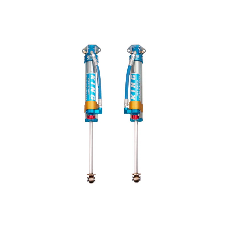 King Shocks 2.5 rear shocks with remote reservoirs and compression adjusters for 2007-2018 Jeep Wrangler JK