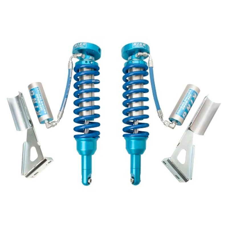 King Shocks front 2.5 inch diameter remote reservoir coilovers for 2005-2023 Toyota Tacoma 6-Lug.