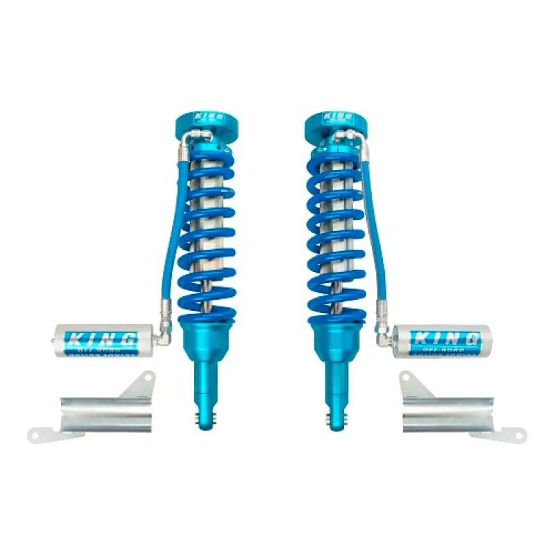 Pair of King Shocks 2.5 front remote reservoir coilovers for 2010-2025 Toyota 4Runner with KDSS