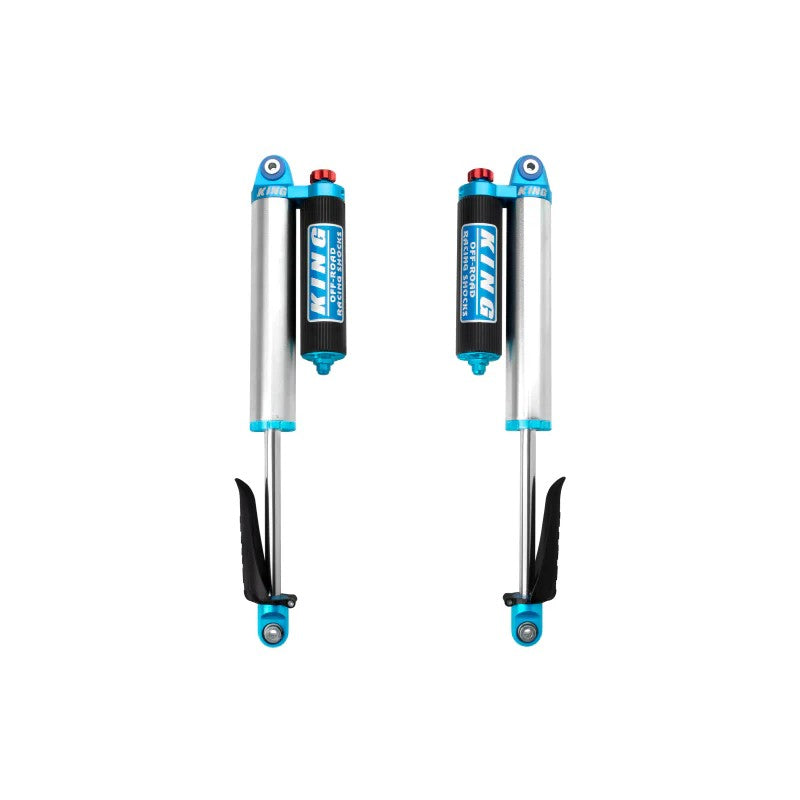 Pair of King Shocks 2.5 series rear piggyback reservoir adjustable shocks for 2018-2025 Jeep Wrangler JL.