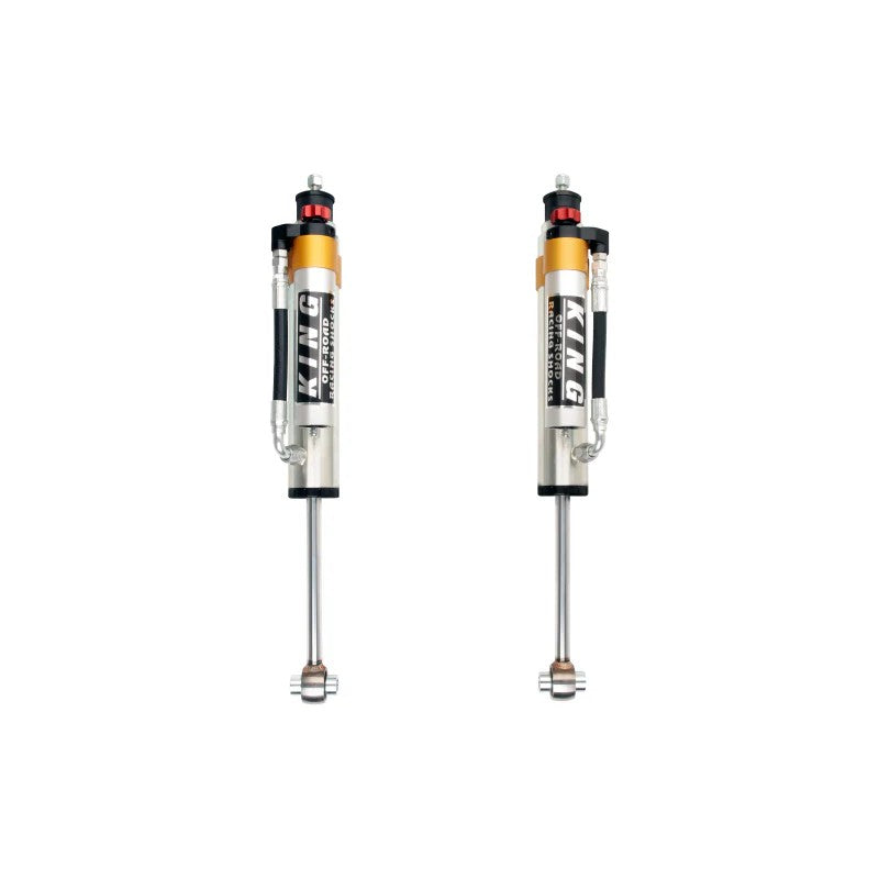 Pair of King Shocks 2.5 OEM Performance rear shocks with piggyback reservoirs and adjusters for Mercedes-Benz G-Class.