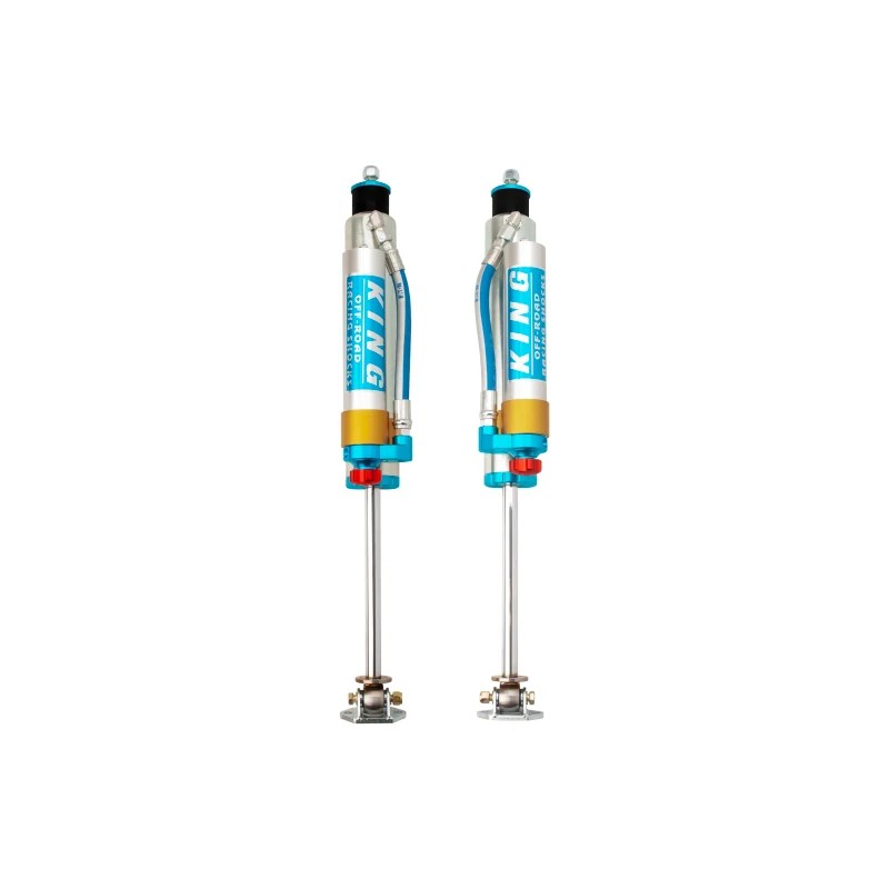 King Shocks 97-06 Jeep Wrangler TJ Front 2.5 Dia Piggy Hose Res Shock 3-5in Lift w/Adjuster (Pair)