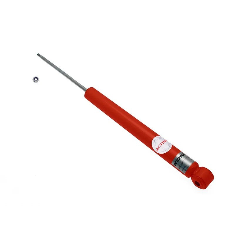 Red Koni Special Active 8045 Series rear twin-tube shock absorber for Audi A4, A6, and Q5 models.