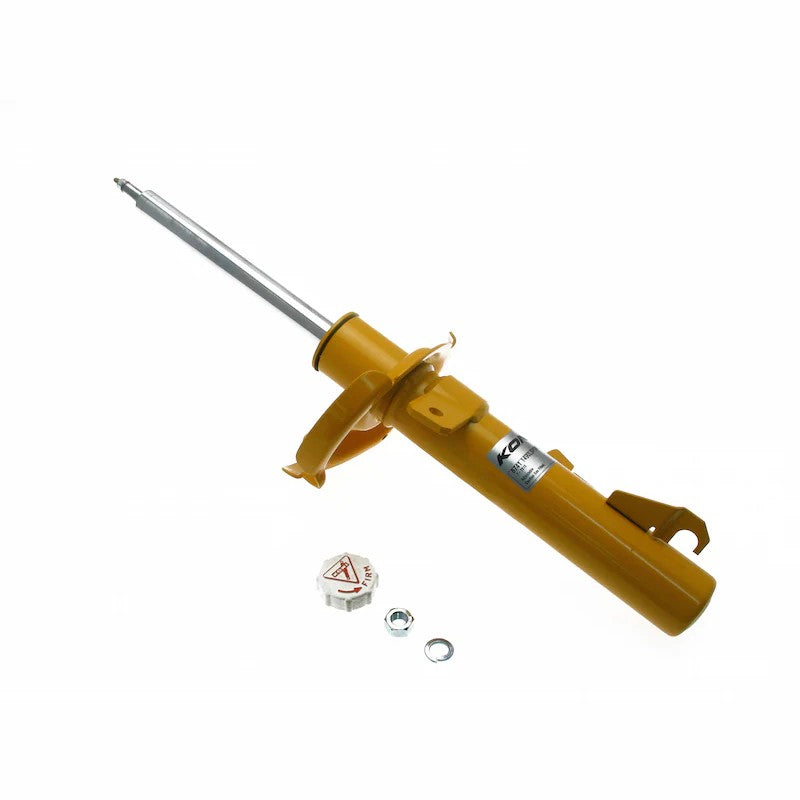 Koni Sport Yellow 8741 series externally rebound adjustable twin-tube gas strut for the left front suspension position.