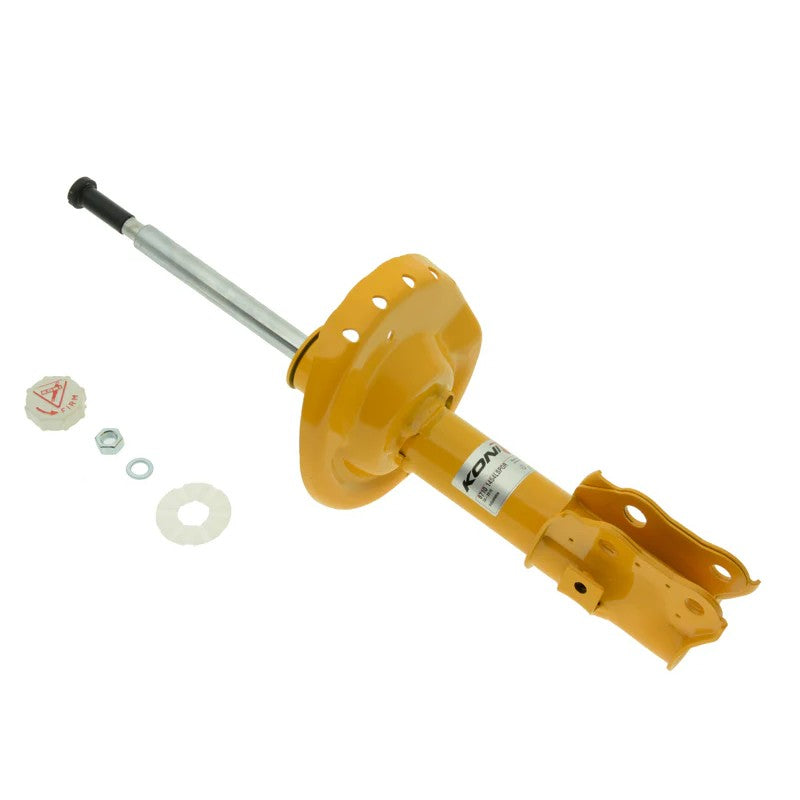Yellow Koni Sport 8710 Series externally adjustable front left strut for 2008-2010 Subaru Impreza WRX