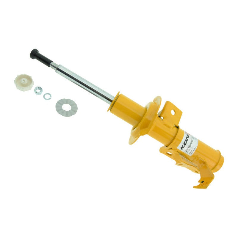 Yellow Koni Sport 8741 Series externally adjustable front right strut for Scion FR-S, Subaru BRZ, and Toyota 86.