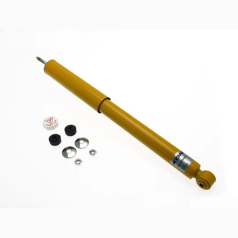 Koni Sport Yellow series rear shock absorber with yellow finish and top-mounted adjustment point