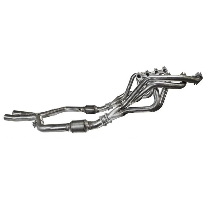 Kooks T304 stainless steel long tube headers and matching high-flow catted X-pipe for 2005-2010 Ford Mustang GT manual.