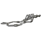 Kooks T304 stainless steel long tube headers and matching high-flow catted X-pipe for 2005-2010 Ford Mustang GT manual.