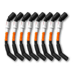 Kooks 8-piece set of 10mm orange spark plug wires with black boots.