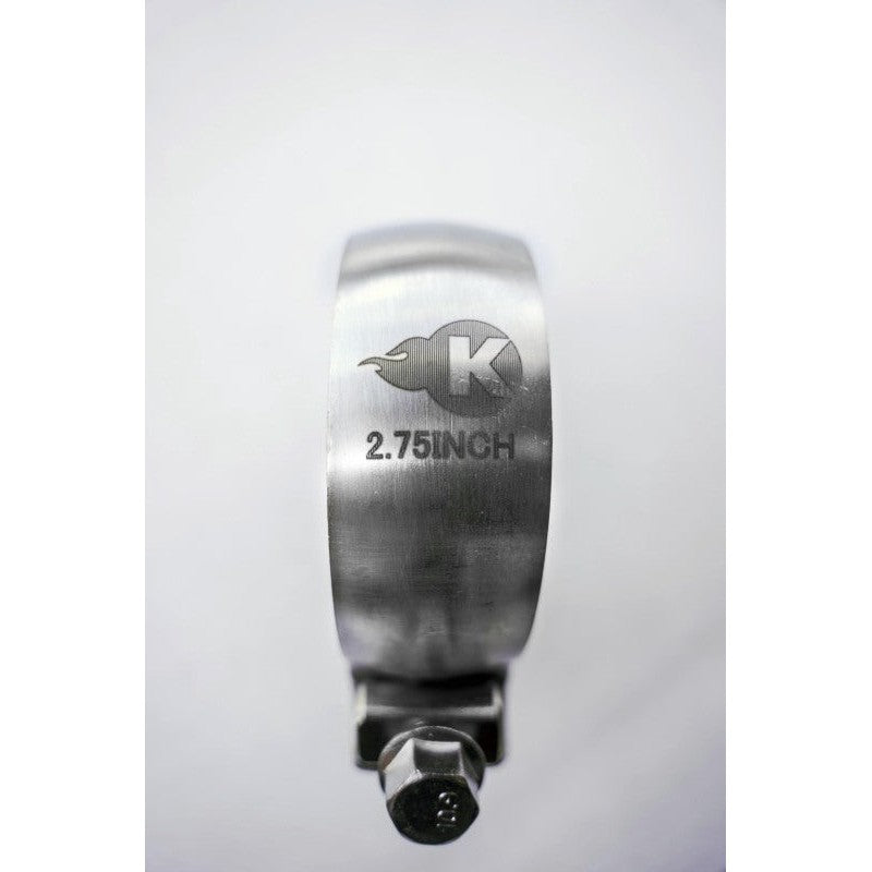 Kooks T304 stainless steel swivel seal clamp for 2-3/4 inch Torca ball and socket exhaust connections.