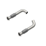 Kooks 3-inch T304 stainless steel dual connection pipes featuring GREEN series high-flow catalytic converters.