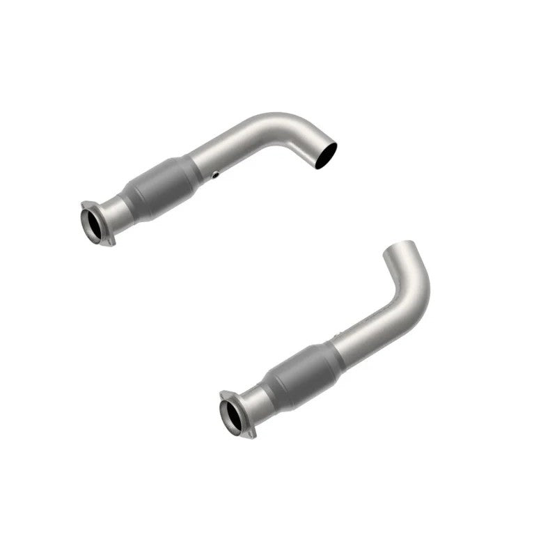 Kooks 3-inch T304 stainless steel dual connection pipes featuring GREEN series high-flow catalytic converters.