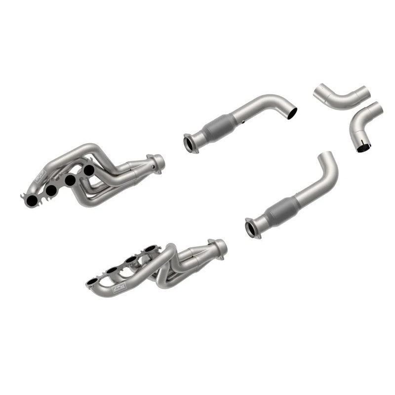 Kooks T304 stainless steel long tube headers with 2-inch primaries and GREEN catted 3-inch connection pipes.