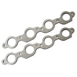 Kooks 3-inch female ball and socket exhaust flange connector made of polished T304 stainless steel.