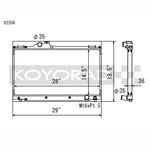 Koyorad V2356 Racing All-Aluminum Radiator with TIG-welded tanks for 2001-2005 Lexus IS300 manual transmission