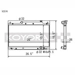 Koyo replacement radiator for 2002-2005 Honda Civic Si EP3 with manual transmission