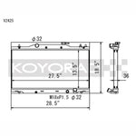 Koyo V2425 replacement radiator for 2002-2006 Acura RSX manual transmission models.