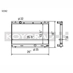 Koyo V2362 replacement radiator for 2003-2005 Dodge Neon SRT-4 with 2.4L Turbo engine.