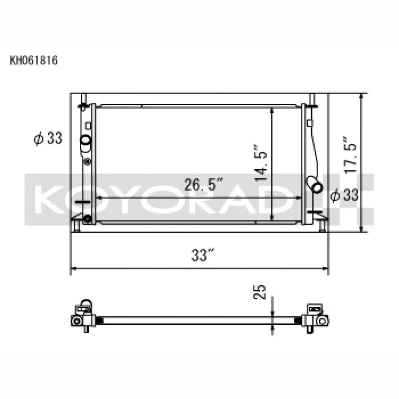 Koyo replacement radiator for 2004-2009 Mazda 3 and Mazdaspeed 3 manual transmission models