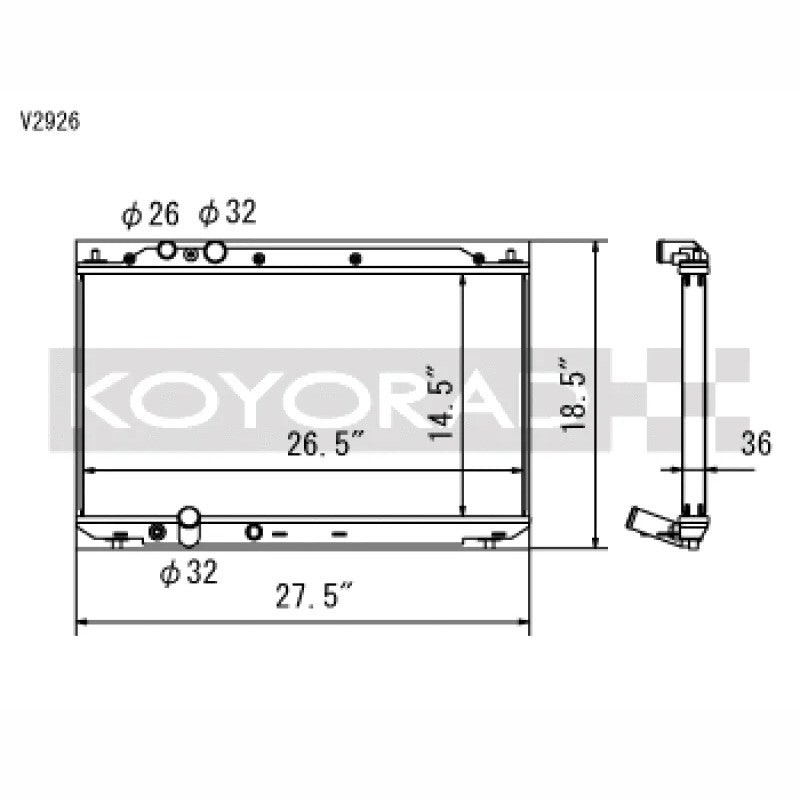 Koyo replacement radiator for 2006-2011 Honda Civic Si manual transmission models