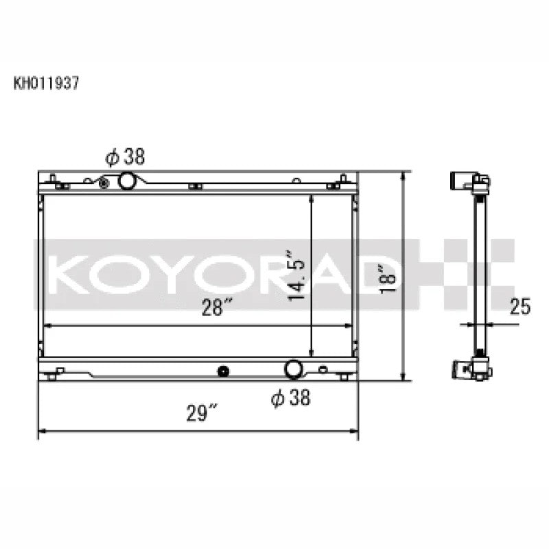 Koyo replacement radiator assembly for 2006-2013 Lexus IS250 and IS350 sedan and convertible models