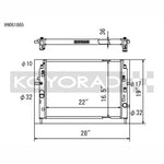 Koyorad VH061885 Racing All Aluminum Radiator with TIG-welded tanks for 2006-2015 Mazda MX-5 Miata