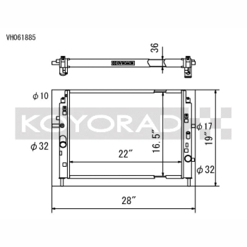 Koyorad VH061885 Racing All Aluminum Radiator with TIG-welded tanks for 2006-2015 Mazda MX-5 Miata