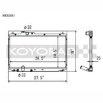 Koyorad KH082661 Racing all-aluminum performance radiator for 2012-2015 Honda Civic Si.